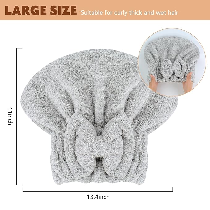 SUNLAND Large Microfiber Hair Drying Caps - Image 5