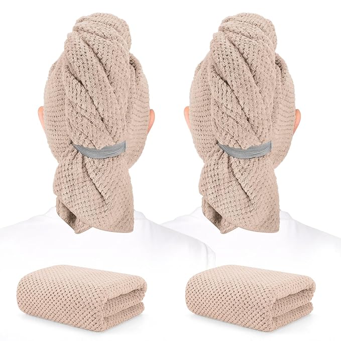 BEoffer 2 Pack Microfiber Hair Towel by BEofferDirect