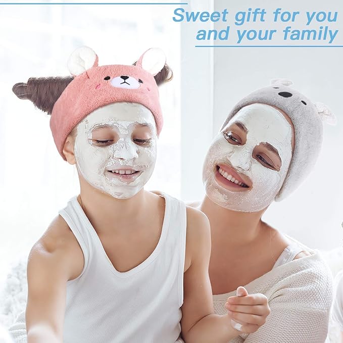 Chuangdi 4 Pieces Animal Hair Bands Face Wash Headband Spa Animal Ears - Image 5