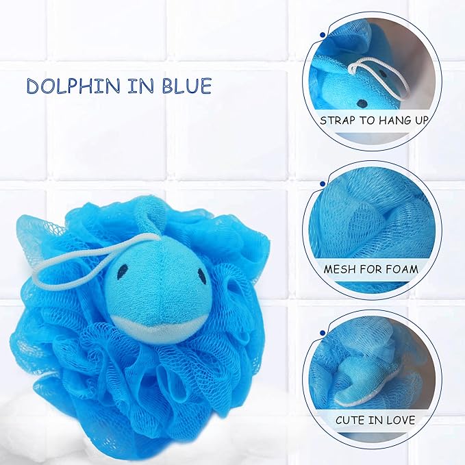 Lovely Animal Design Kids Exfoliating Bath Scrubber Body Scrubber Shower Ball - Image 5