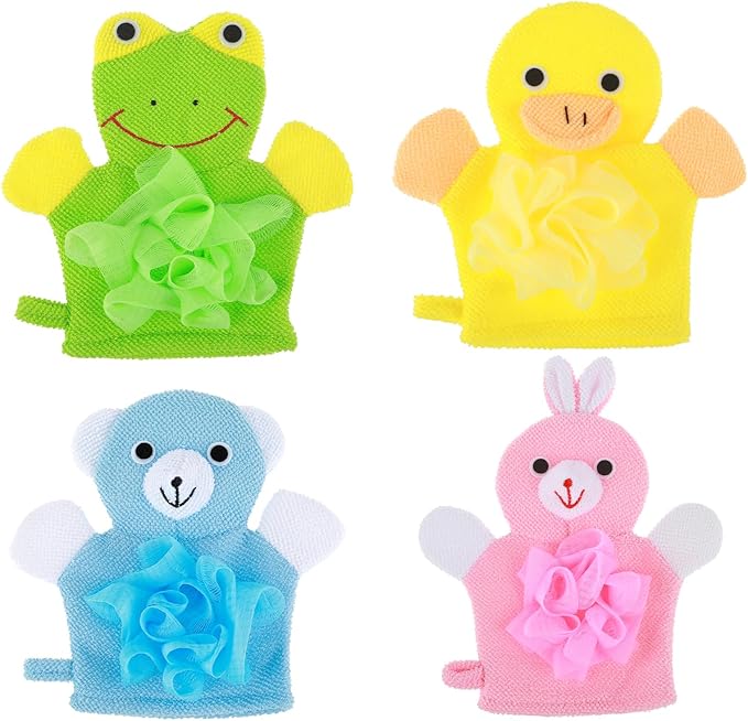 Dimeho Kids Bath Gloves, 4/2pcs Shower Gloves Loofah - Image 8