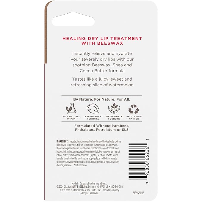 Burt's Bees Rescue Lip Relief, Watermelon, Hydrating Lip Balm - Image 12