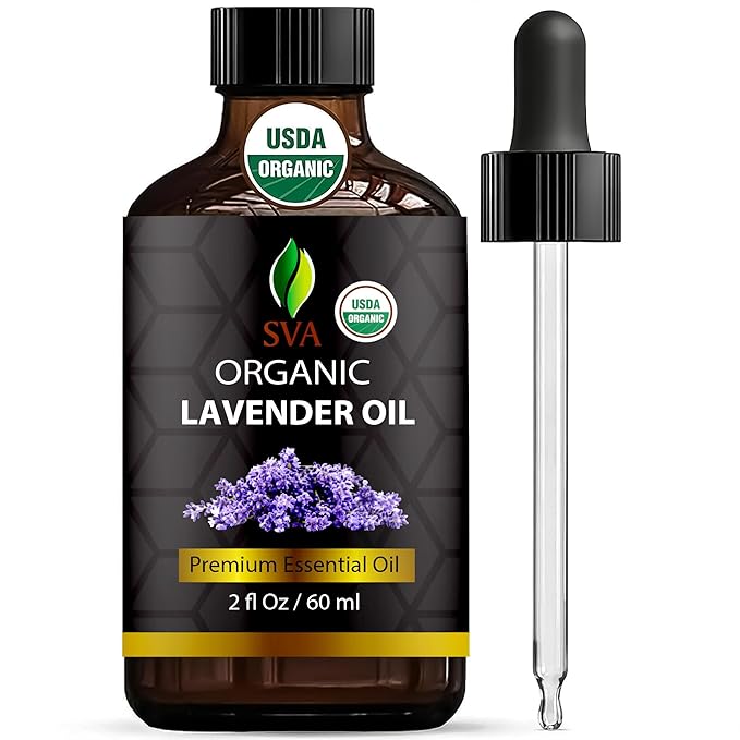 SVA Lavender Essential Oil Organic – 2 Fl Oz – 100% Natural Organic Lavender Oil by SVAORGANICS