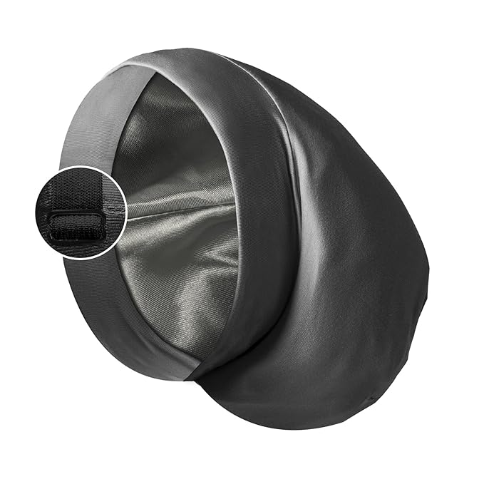 Satin Bonnet Silk Lined Sleep Cap- Adjustable Hair Cover by Blueelf