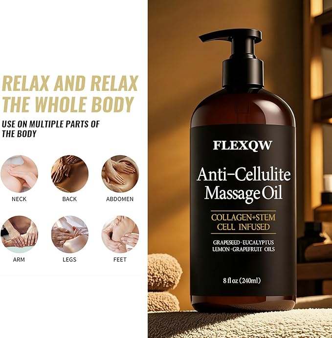 Anti Cellulite Massage Oil, Lymphatic Drainage Body Oil, Collagen Oil - Image 7