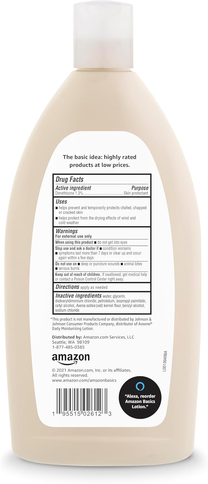 Amazon Basics Daily Moisturizing Oatmeal Body Lotion, Fragrance Free, Non-Greasy - Image 2