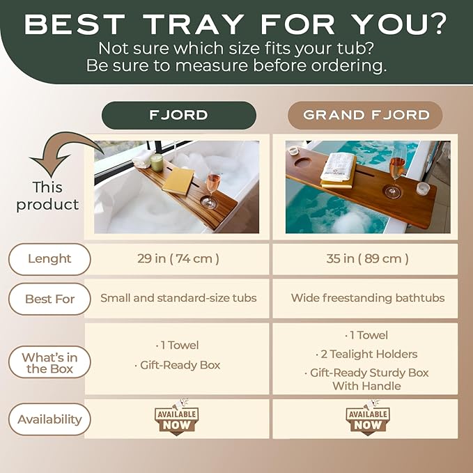 Teak Bathtub Tray for Tub 29” | Bath Tub Tray Wood for Small Tubs, Bath Tray - Image 7
