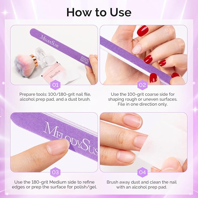 MelodySusie Nail File Kit, Professional Nail Art Manicure Pedicure Supplies - Image 7