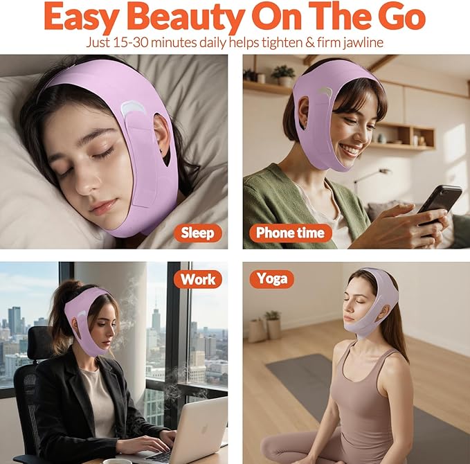 4 in 1 Gua Sha Facial Tool & V-Line Face Mask, Self Care Gifts - Image 6