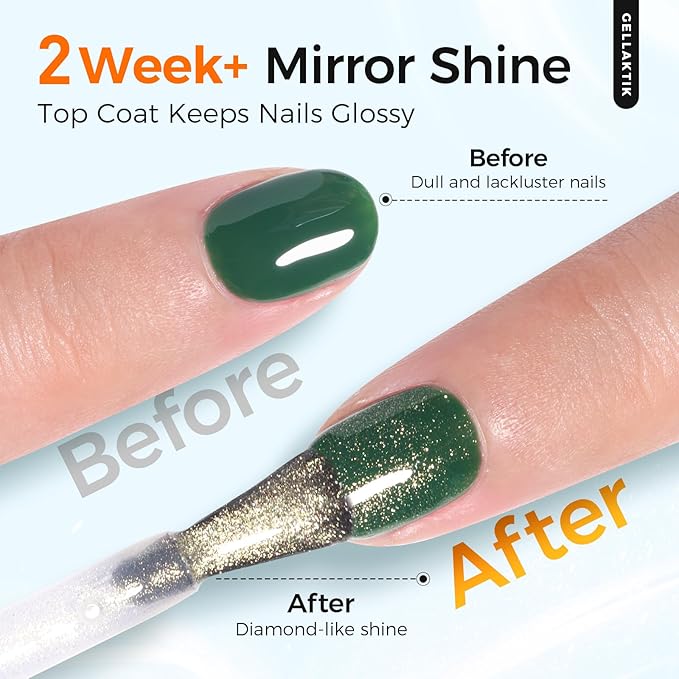 Glitter Gel Top Coat Set, 2 x 15ml Soak Off UV LED, Long Lasting Glitter Gel - Image 5