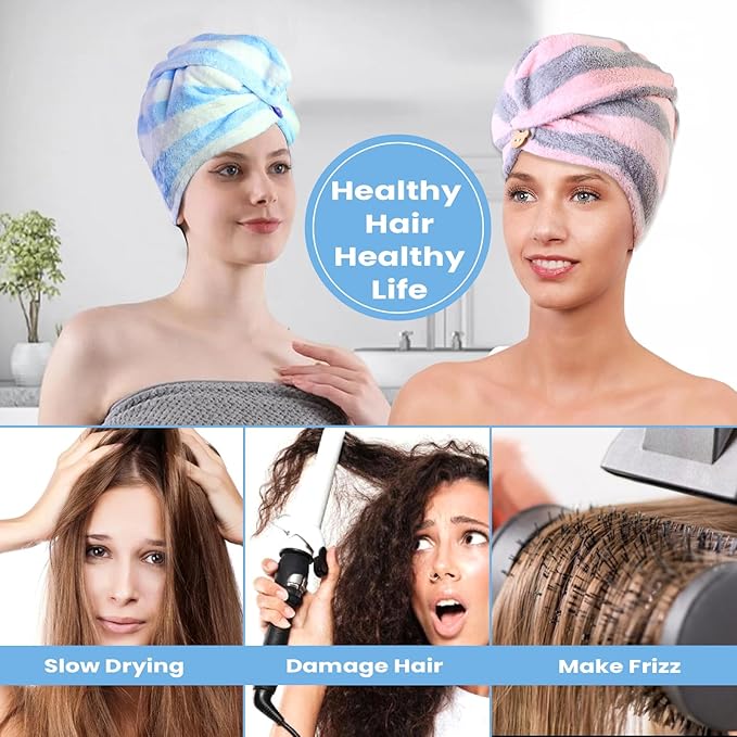 3 Pack Microfiber Hair Towel Wrap - Image 6