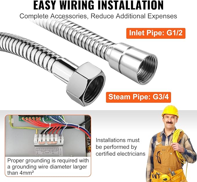 VEVOR Steam Shower Generator, 10.5 kW, Segmented Heating System - Image 5