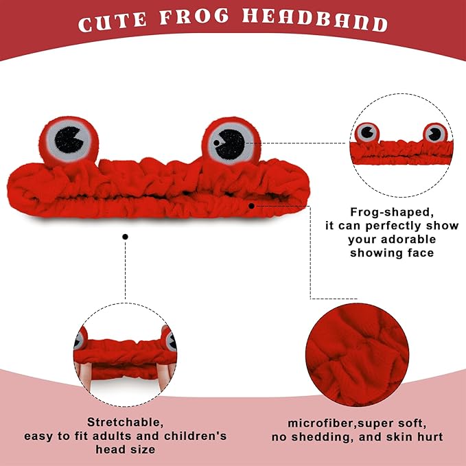 Jowmoy red Frog Eye Elastic Headband - Image 3
