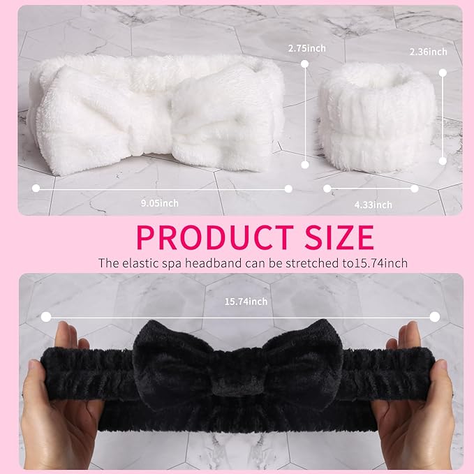 WSYUB Spa Wristbands and Headband Set - Image 2