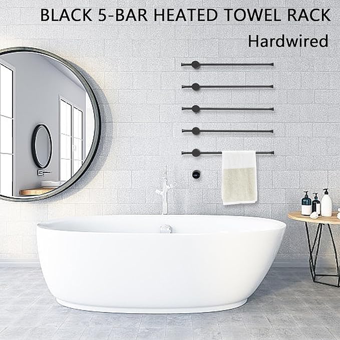 Towel Warmer Rack, Heated Towel Bar - Image 2