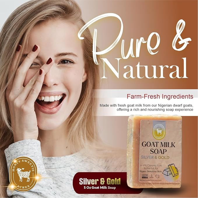 Honey Sweetie Acres Silver and Gold Goat Milk Soap - Image 3