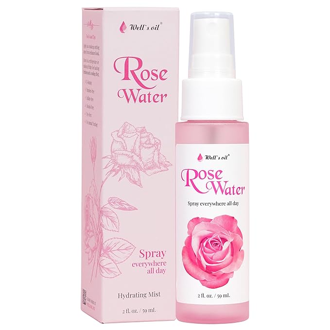 Well's Oil Rosewater Face & Hair Mist Spray | Floral Rosewater Hydrosol | by WellsOil