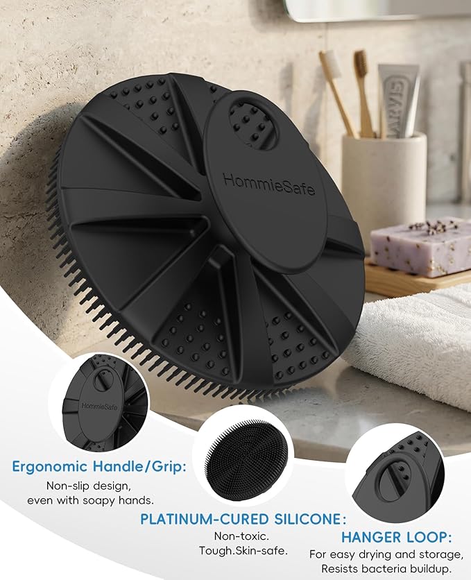 Soft Silicone Shower Brush Body Wash Bath Exfoliating Skin Massage Scrubber - Image 2