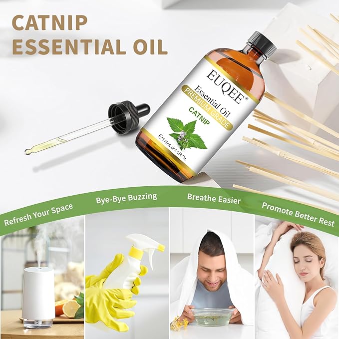 EUQEE 118ML Catnip Essential Oil, Pure & Fresh Herbal Aroma Catnip Essential Oil - Image 3