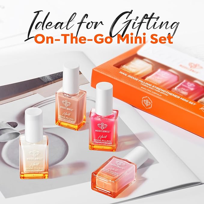 modelones Nail Strengthener Kits Milky White Glitter Pink Nude Nail Polish Sets - Image 6
