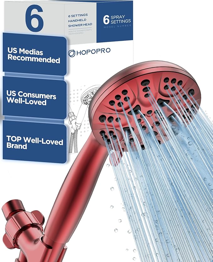 6-Mode High Pressure Handheld Shower Head Set, Consumer Reports Recommended by HOPOPRO