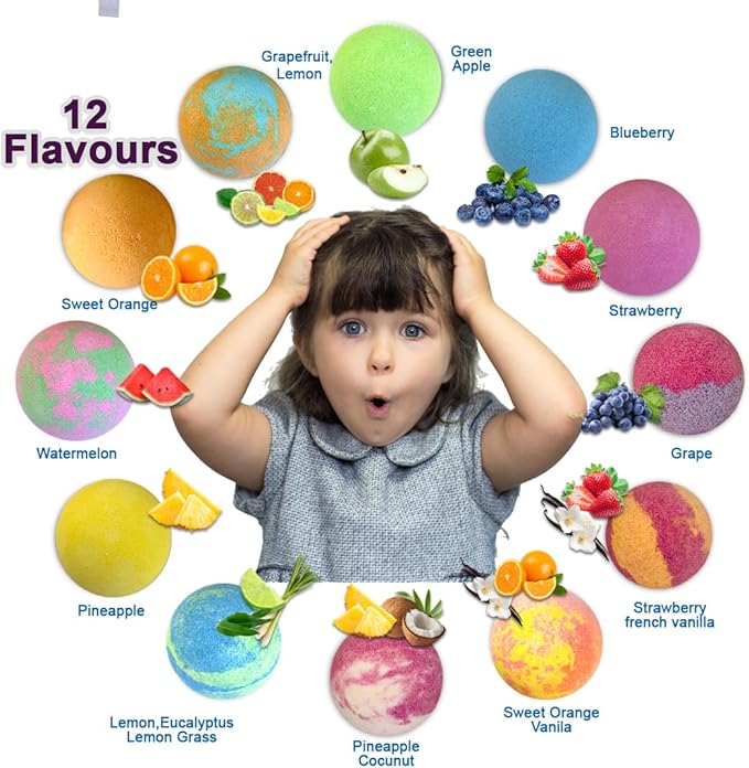 Bath Bombs for Kids with Surprise Inside, 12 Bubble Bath Fizzies with Jungle - Image 4
