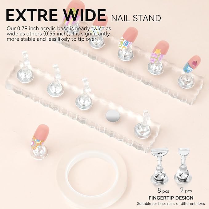 Nail Art Brushes Set with Nail Stand Holder - Image 3