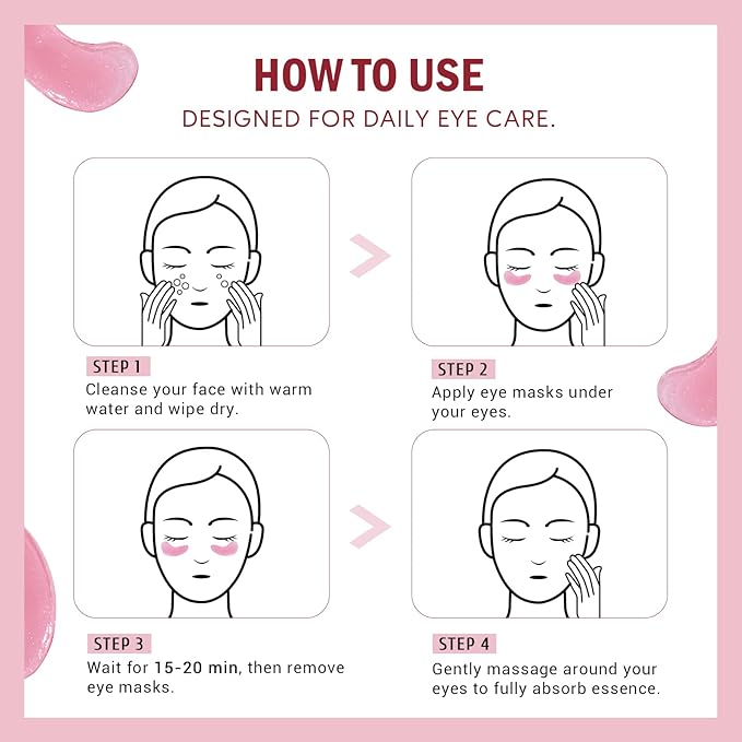 Yeokoe Under Eye Patches for Dark Circles, Puffy Eyes, 20 Pairs Face Masks - Image 5