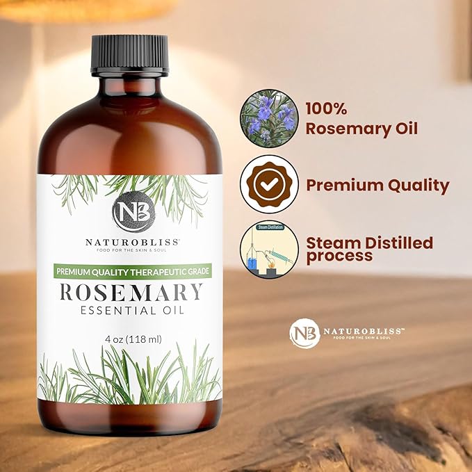 NaturoBliss 100% Pure Rosemary Essential Oil Therapeutic Grade Premium Quality - Image 8