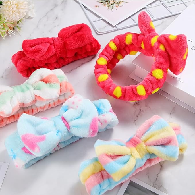 Jutom 74 Pcs Spa Headband Set 37 Styles Coral Fleece Terry Cloth Facial Hair - Image 5