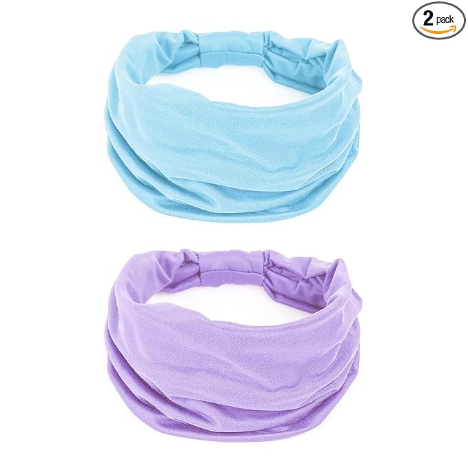 GiLi 2 Pack Wide Headbands for Women Boho Knotted Non Slip Fashion Hair Bands by GiLi