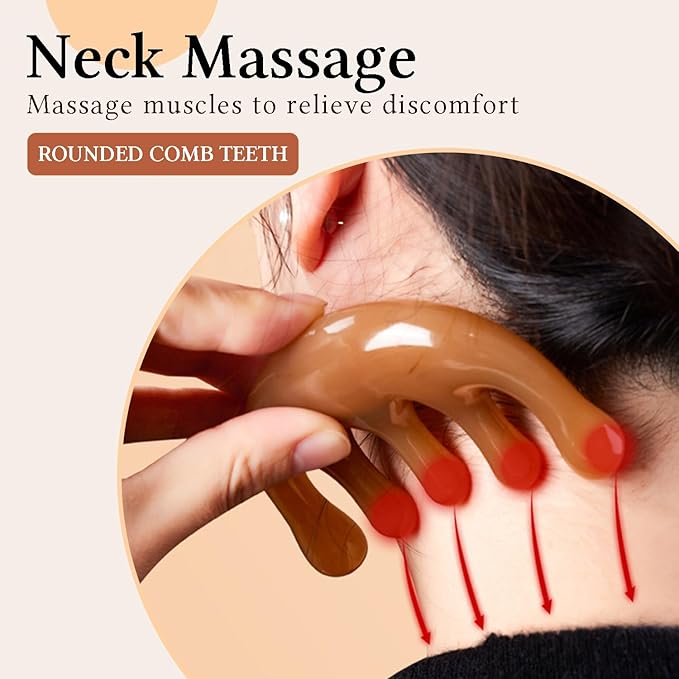 GSHOW Head Massage Comb Scalp Massager Resin Gua Sha Meridian Massage Tool - Image 4