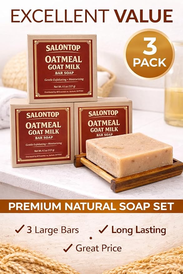 Oatmeal Goat Milk Soap Bars 3 Pack 4.25oz Each - Image 4