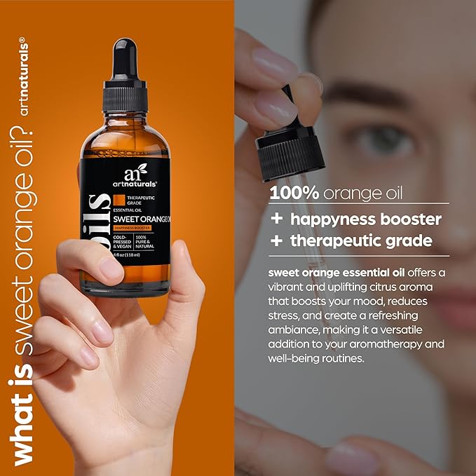 artnaturals Sweet Orange Essential Oil- 100% Pure Undiluted Citrus Oil - Image 2