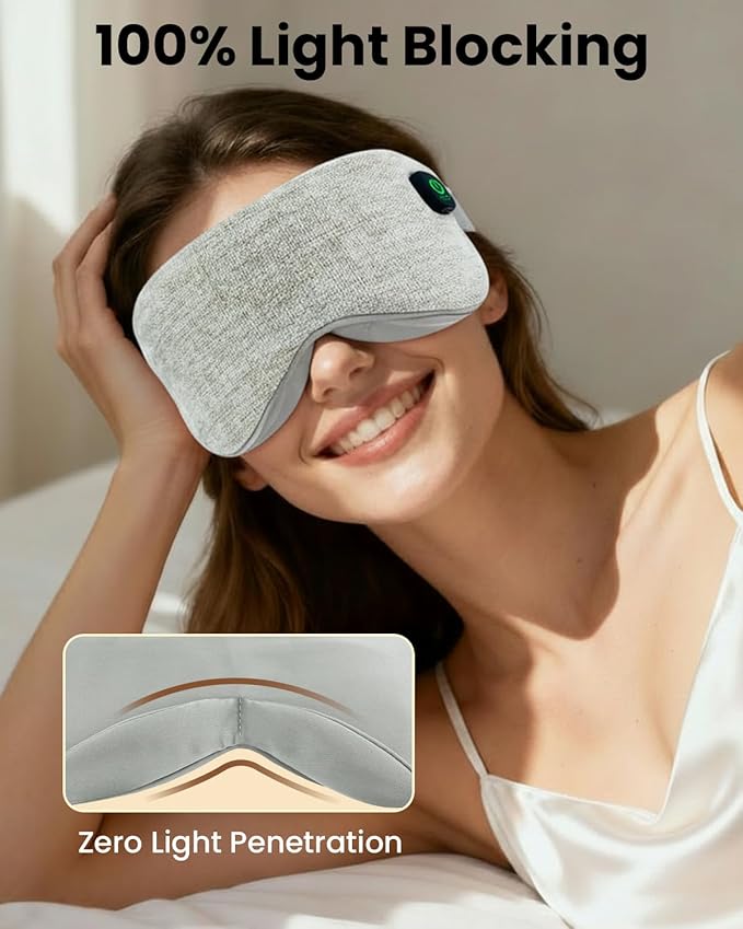 Cordless Heated Eye Mask with 1500mAh Large Battery, 4 Heat Levels & 100% - Image 6