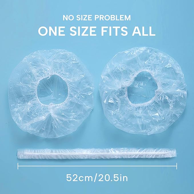 YIZIJIZI 100PCS Disposable Shower Caps, Large Thick Clear Waterproof Shower Cap - Image 3