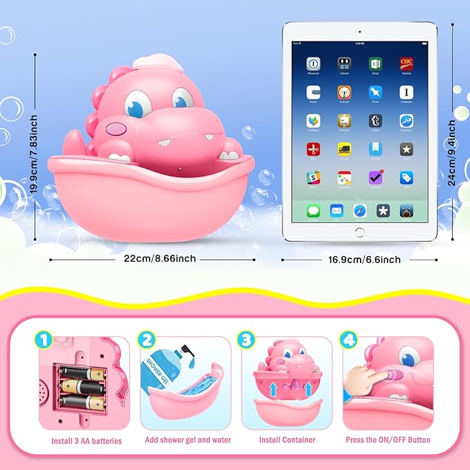 Baby Bath Toys Light Up Bath Bubble Machine - Image 6