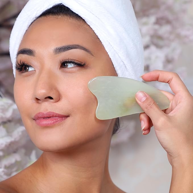 Daily Concepts Gua Sha Jade Facial Tool, Renews Skin By Increasing Blood Flow - Image 5