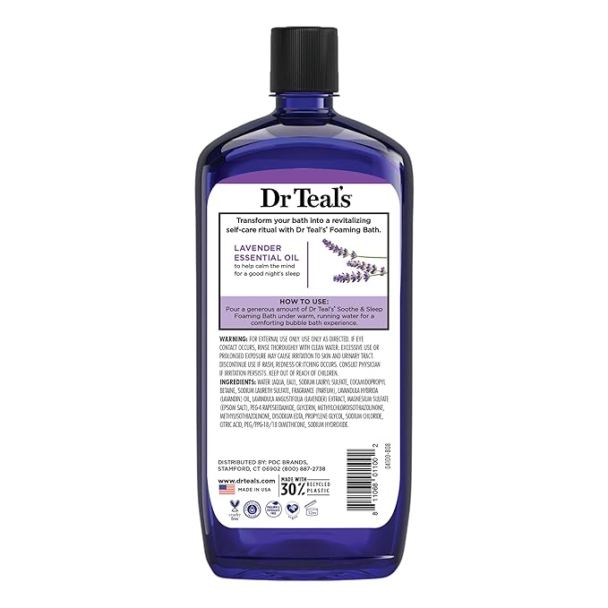 Dr Teal's Foaming Bath with Pure Epsom Salt, Soothe & Sleep with Lavender - Image 6