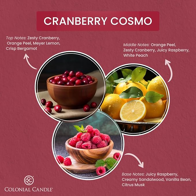 Colonial Candle Cranberry Cosmo Scented Candle Jar, Highly Fragranced Candles - Image 2
