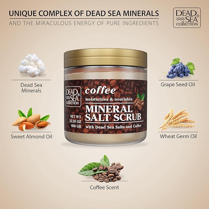 Dead Sea Collection Coffee Scented Salt Body Scrub - Image 5