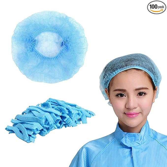 100 Pcs 21” Disposable Bouffant Caps, Hair Head Cover Net, Food Service by R+RMS+DEALZ