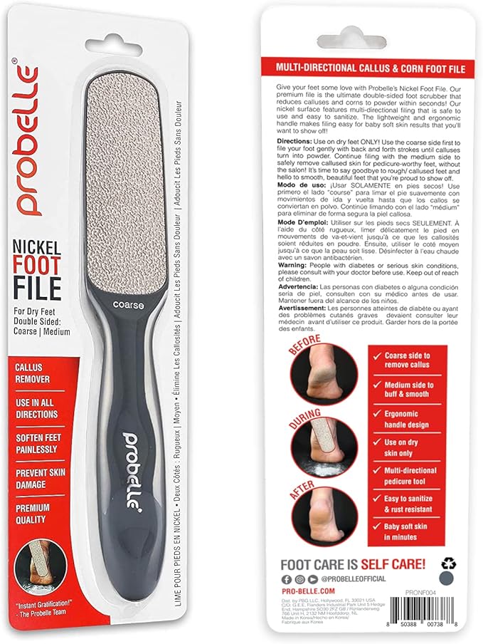 Probelle Double Sided Multidirectional Nickel Foot File Callus Remover - Image 9