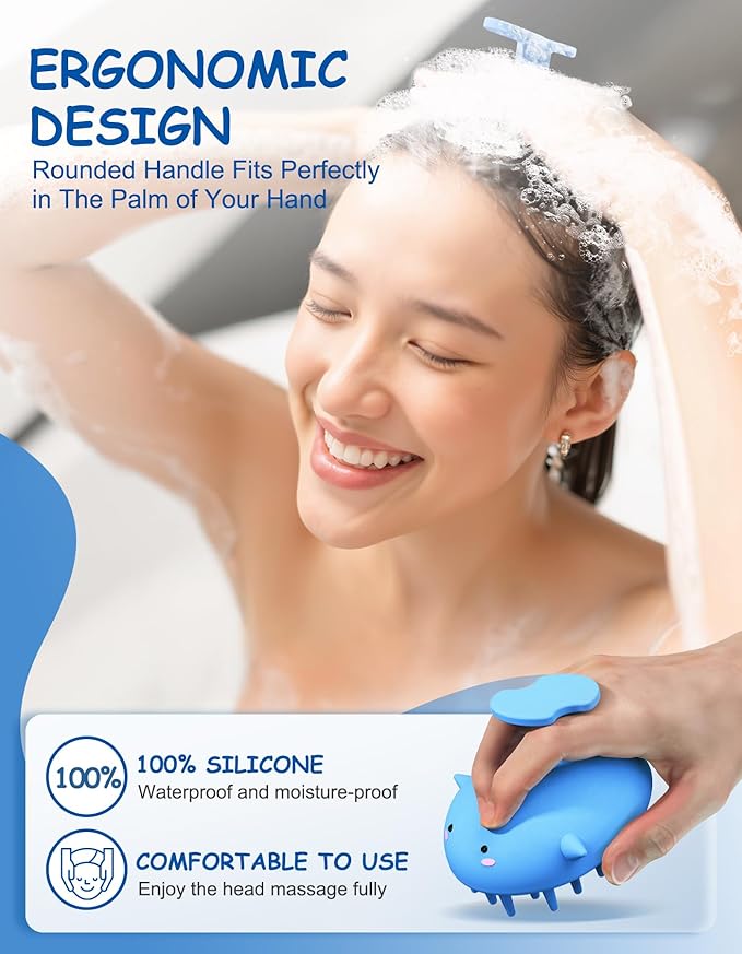 Scalp Massager Hair Growth Shampoo Brush, Silicone Scalp Scrubber Shower Scalp - Image 5