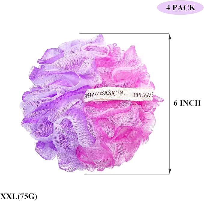 PPHAO - Extra Large Soft Mesh Net Luffa Loofa Loufa Puff - Loofah Sponge - 75g - Image 2