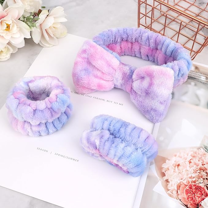 CIEHER 12 PCS Makeup Headband for Women Wrist Washband Scrunchies Cuffs for - Image 8