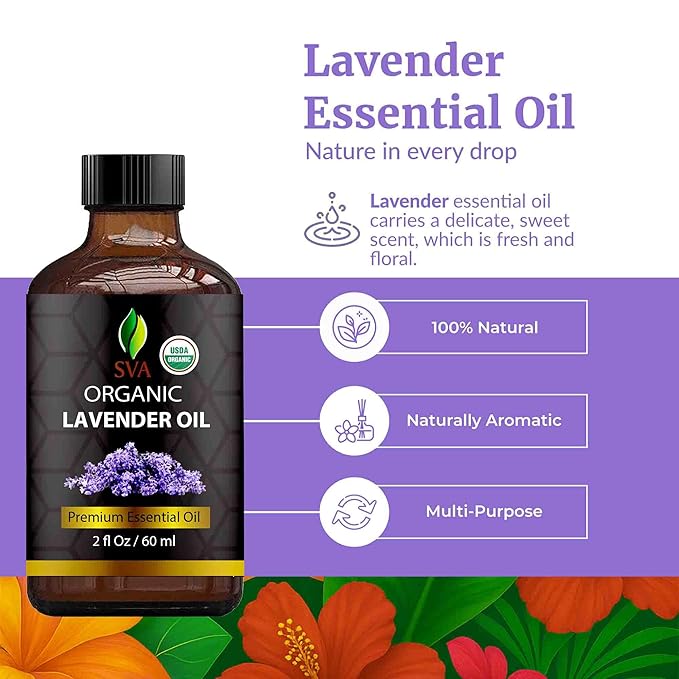 SVA Lavender Essential Oil Organic – 2 Fl Oz – 100% Natural Organic Lavender Oil - Image 2