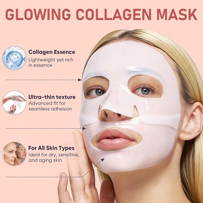 TEAWOO Bio-Collagen Facial Mask 8 EA, Hydrating & Soothing Hydrogel Face Mask - Image 6