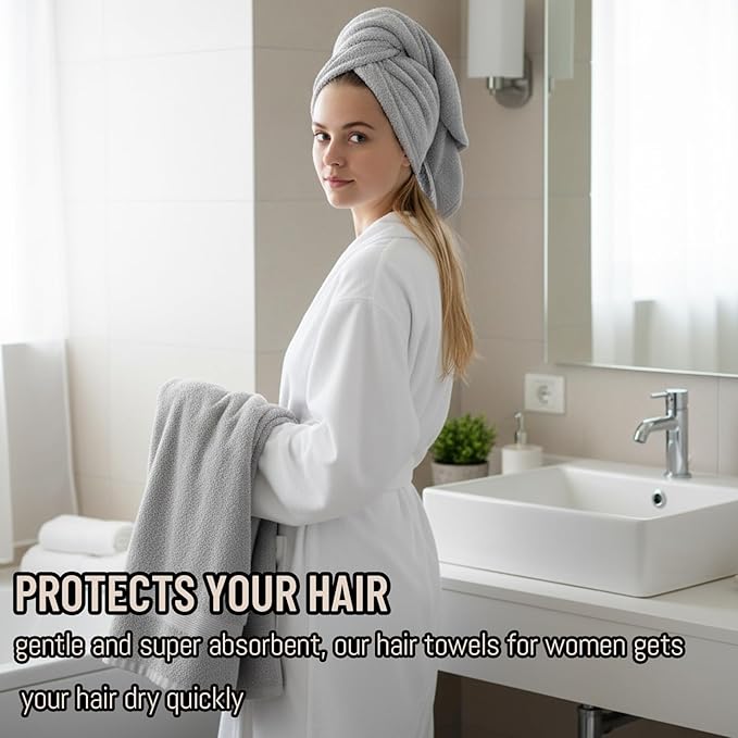 2PCS Plopping Towel Curly Hair, Large Microfiber Hair Towels - Image 5
