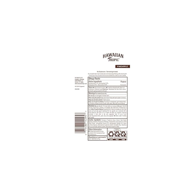 Hawaiian Tropic Lip Sunscreen SPF 30, Pineapple | SPF Lip Balm, Beach Essentials - Image 2